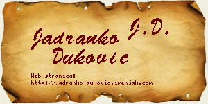 Jadranko Duković vizit kartica